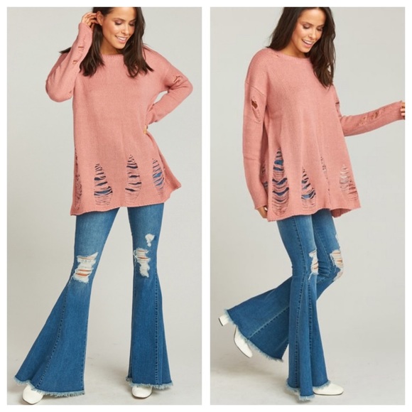 Show Me Your MuMu Sweaters - Show Me Your Mumu Oversized Distressed Swe…